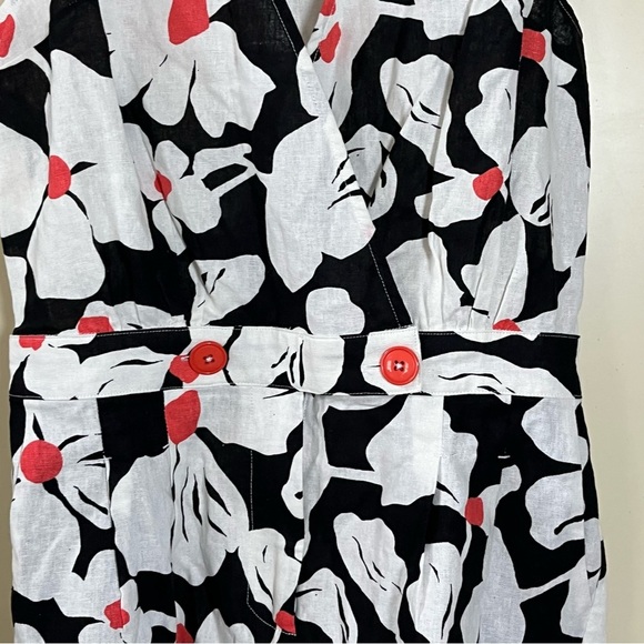 Modcloth Floral Printed Just Want to Have Sun Surplice Romper Size Medium Retro - Picture 4 of 9